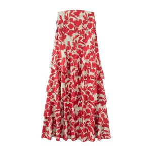 Ensemble haut dos nu et jupe longue à volants imprimé sur mesure pour femme, <span class=keywords><strong>tenue</strong></span> de vacances deux pièces, fabrication OEM par une usine de vêtements chinoise, ensembles 2 pièces - Product Image 4