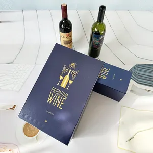 Custom Luxury Corrugated Folding Magnetic Cardboard Gift Set Bio Paper Wine Box Wine Candy Glass Bottle Packaging