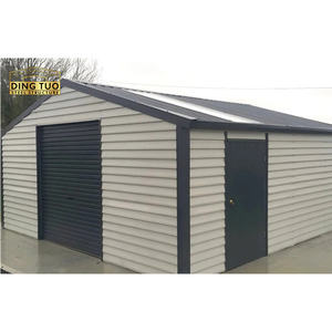 Garage Prefabbricato Isolato per Auto in Colori Scuri a Costo Ridotto, Scelta Libera della Porta, Struttura per Garage - Product Image 1