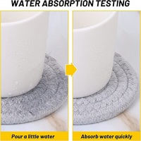 Dessous de verre absorbants en coton tissé minimaliste pour boissons tasses décor à la maison Protection de table