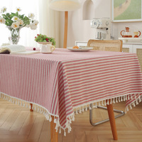 Nappe carrée florale simple moderne coton lin maison pique-nique rayure tous les jours non tissé Dulcis pour les vacances de noël