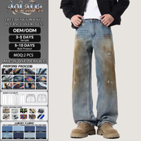 2026 Chine Élégant Personnalisé Rookies dos Pantalons largos pour hommes grandes tailles, vente en gros, en vrac, pas cher, en coton, style baggy, type jean