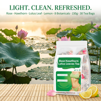 Tisane aux feuilles de citron, d'aubépine et de lotus, 30 sachets, 150g, Cassia, Rose, Poria, Mandarine, Complément Minceur, Détox, Digestif et Bien-être, OEM