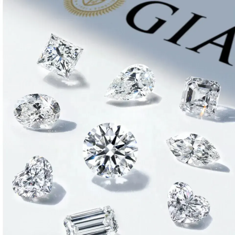 GIA/IGIラボ成長ダイヤモンドHPHTCVDダイヤモンド0.5CT 1CT 1.5CT 2CT 3CT 4CT 5CT6CTルーズラウンドダイヤモンド