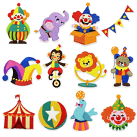 Patch brodé personnalisé motif dessin animé cirque, thermocollant pour chapeaux et vêtements, vente en gros sans minimum, emblème appliqué