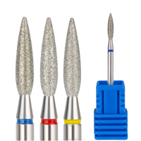 Evolisse Embouts de ponceuse à ongles en acier inoxydable 3/32" en forme de flamme pour nettoyage des cuticules Outils de manucure et pédicure