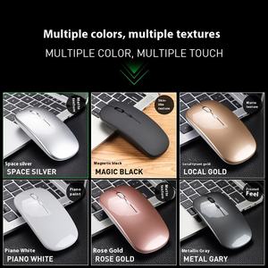 5.0 silenzioso Dual-Mode ricaricabile 3D RGB LED Mouse 2.4G senza rumore ottico senza fili Mouse Pad per le donne portatile gioco luce di utilizzo - Product Image 3