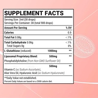 Gouttes de Glutathion Liposomal OEM 1500mg 60ml – Complément Liquide L-Glutathion avec Vitamine C et Acide Hyaluronique pour le Soutien Cutané – Marque Blanche en Gros
