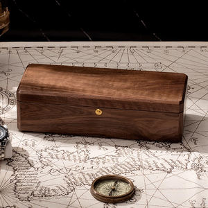 Boîte à montres en bois de noyer <span class=keywords><strong>noir</strong></span> de luxe sur mesure, boîte à montres haut de gamme avec <span class=keywords><strong>3</strong></span> emplacements, étui de présentation avec doublure en velours doux et fermoir en métal - Product Image 2