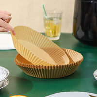 100 pièces de papier sulfurisé rond antiadhésif de qualité alimentaire résistant aux hautes températures pour friteuse à air, doublure jetable pour friteuse à air