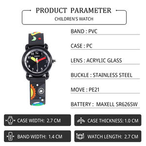 Cartone animato modello pianeta 3D orologio sportivo per bambini di lusso 3ATM impermeabile cronografo cinturino in PVC giappone movimento moda - Product Image 6