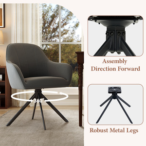 Silla de Comedor Moderna de Terciopelo Ecológico, Acolchada, Extensible, Portátil, Reclinable, Impermeable, Giratoria 360°, Ergonómica y Resistente - Product Image 5