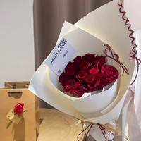 Papier d'emballage pour bouquet de ballet de style coréen pour la Saint-Valentin PVC PE enduit de paquets de cadeaux floraux de taille personnalisée pour chocolats