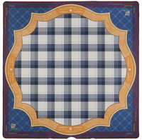 Tapis de Mahjong Américain de Luxe Pliable et Moderne 80x80cm (31.5x31.5 pouces) en Feuilles de Bambou Bleues Antidérapant en Caoutchouc