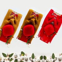 Kit de Decoración Navideña para Ventana de Auto con Diseño de Reno y Astas, Material de Poliéster y ABS para Vacaciones en la Playa, para Aire Acondicionado