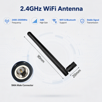 Antenne WiFi pliable mini 90 degrés 2,4 GHz 2400-2500 MHz 3dBi à gain élevé SMA mâle pour routeur WiFi PC Bluetooth