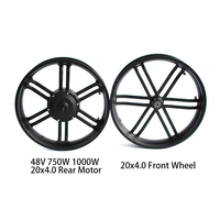 Kit de conversion de moteur de moyeu arrière sans balais à engrenages pour vélo électrique Fatbike 20 pouces 20x4.0, 48V 750W 1000W