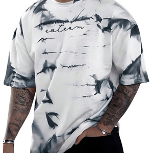 Graphic <b>Tie</b> Dye Knitted T-Shirt Letter Print Crew Neck Short Sleeve Casual Summer Tee Tops <b>Men's</b> Anti-Wrinkle & Breathable - Product Image 6