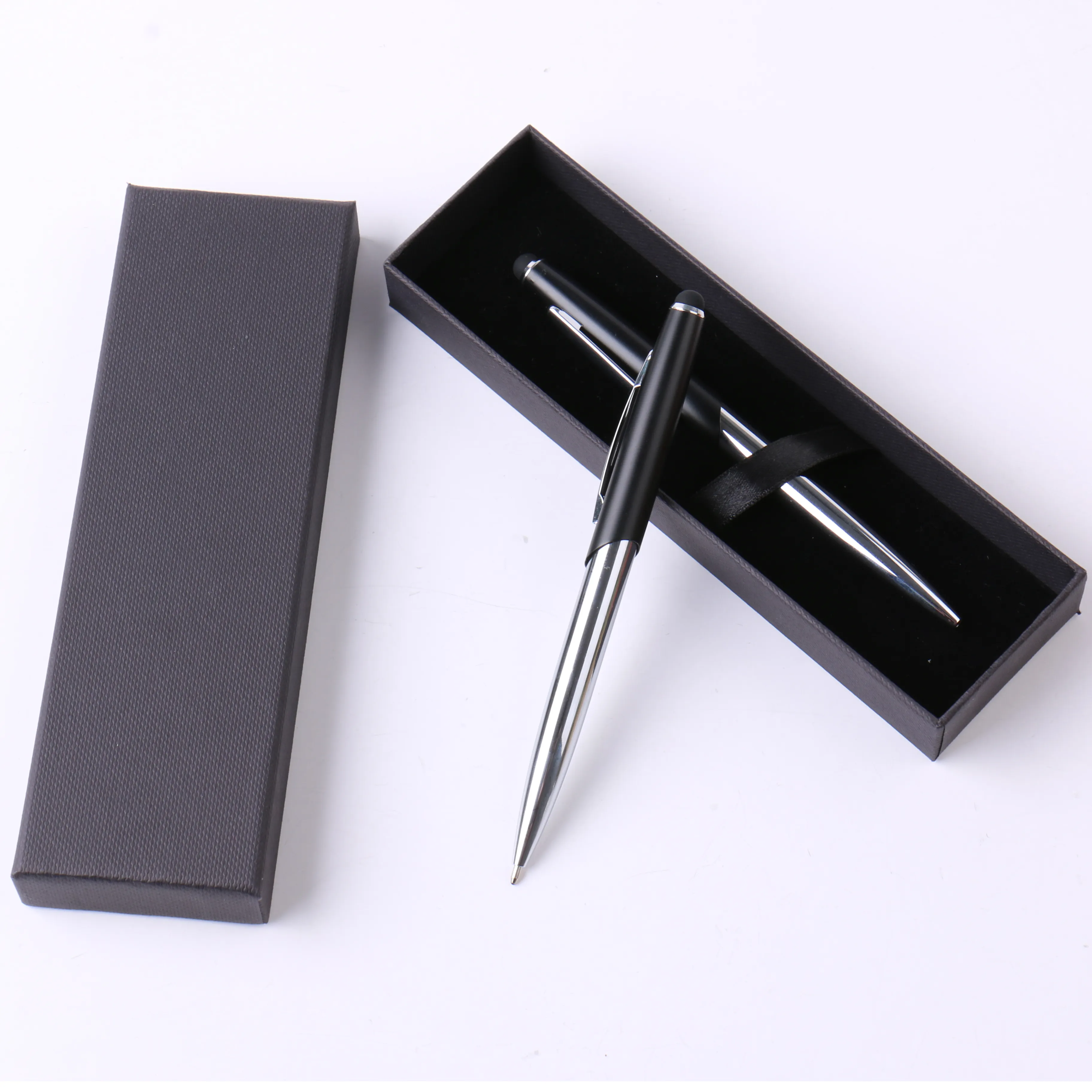 Custom Luxury Gift Metal Pen Set with Logo Souvenir Roller Pen Ballpoint Pen 2 Pcs With Matched Box