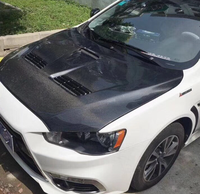 Capó de Fibra de Carbono para Mitsubishi Lancer EX EVO (2008-2017) | Reemplazo de Cofre Delantero Estilo EVO | Ajuste Estilo OEM