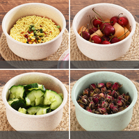 YOUALL Lot de 3 boîtes à lunch rondes en paille de blé avec couvercle, récipients de conservation des aliments micro-ondables, capacité 1-3L