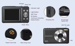 Câmera Digital 1080P FHD Câmera Compacta 44MP 16X Zoom Digital Simples Câmera Vlogging Portátil para Crianças Estudantes Iniciante - Product Image 6