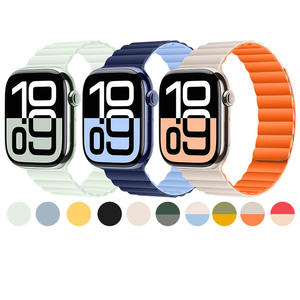 Correa magnética de silicona Tschick para Apple Watch 10 9 8 7 46 42mm Ultra 2 49mm pulsera IWatch 6 5 4 <span class=keywords><strong>SE2</strong></span> 44mm <span class=keywords><strong>40mm</strong></span> cinturón - Product Image 2