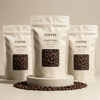 Sachet Doypack Personnalisé Mat pour Café Filtré avec Fermeture Éclair et Fenêtre, Qualité Alimentaire, Refermable, Vente en Gros Usine