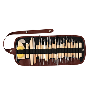Xinbowen outils en argile artisanat 35 pièces outils de sculpture en argile poterie outil de sculpture et <span class=keywords><strong>céramique</strong></span> poignée en bois modélisation - Product Image 6
