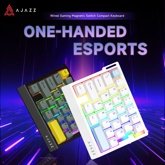 Ajazz AK029 One-Handed Esports Keyboard 8KHz Return Rate Magnetic Switch Hot Swappable RGB Backlit for Gamers