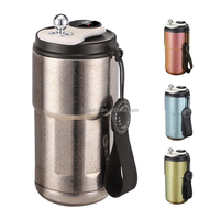 Tasse à café moderne en titane à double paroi de 400ml avec couvercle à affichage numérique