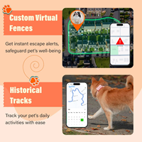 Téléphone pour animaux de compagnie USMILEPET pour chiens et chats avec GPS, lecture de musique, appels bidirectionnels, alertes de santé IA, étanche IP67, en plastique