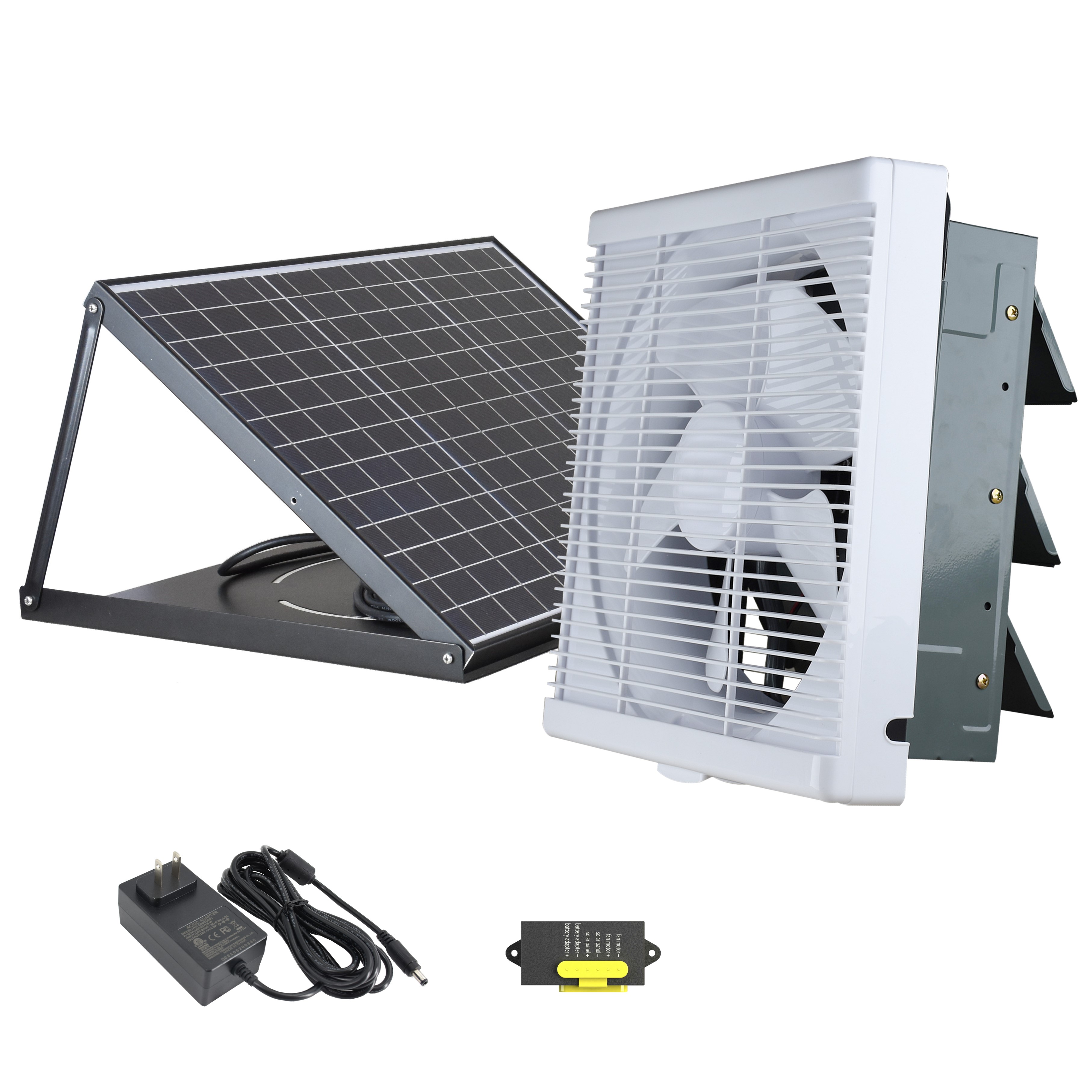 20W Solarlüfter Solar Solarventilator Ventilator Gewächshauslüfter Akku Batterie