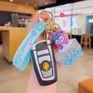 Kuromi mignon dessin animé en plastique liquide <span class=keywords><strong>sable</strong></span> bouteille sac à dos décoration petit cadeau-vente en gros mignon poupée porte-clés pendentif - Product Image 1