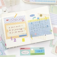 100 notes autocollantes par paquet, série Life Journal, style Instagram, polyvalentes, à carreaux et à pois, fournitures de journalisation DIY