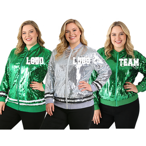 Nuovo arrivo 2025 personalizzato nero verde Philadelphia Game Day appassionati di pelle di pecora antivento giacche impermeabili <span class=keywords><strong>con</strong></span> <span class=keywords><strong>paillettes</strong></span> da motociclista - Product Image 2