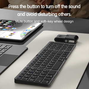 Teclado y Ratón Inalámbricos Plegables Ultra Delgados de Tamaño Completo, Silenciosos, con Teclado Numérico, para Portátil, Oficina, Ergonómicos, Recargables - Product Image 3