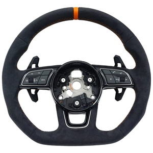 Volant sport en cuir pour <span class=keywords><strong>Audi</strong></span> TT S4 RS5/RS3 R8/Q5 S5 B9 8v B8 S3 A7/A5/A4 C7 A3 Q3 A6 C6 A8 - Product Image 2