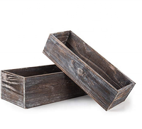 Boîte de jardinière en bois de grange rustique de 5 pouces artisanat en bois carré avec revêtement en plastique pour panneaux muraux ou jardinières fournitures de jardin