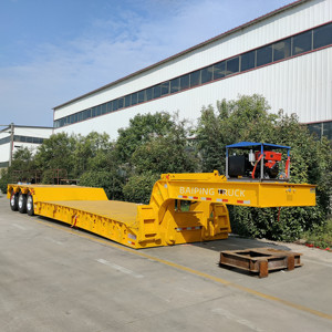 3 AS 150 Ton diskon muatan depan leher angsa lepas pasang baja semi-trailer pemuatan rendah - Product Image 3