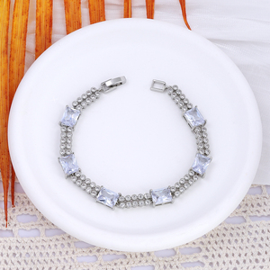 JXX Versilbertes Messing Tennis-Armband Großhandel Unisex Kupfer-Armreif ZIRKON Jubiläums-Schmuck - Product Image 2