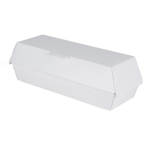 B573 fabriqué <span class=keywords><strong>en</strong></span> usine <span class=keywords><strong>carton</strong></span> pied Long Hot Dog conteneur à clapet blanc <span class=keywords><strong>en</strong></span> gros <span class=keywords><strong>carton</strong></span> compostable recyclable maïs chien boîte - Product Image 2