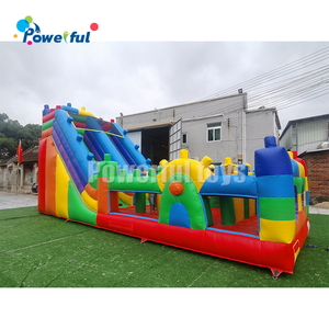 Nhà trả lại bơm hơi thương mại-Công viên giải trí trẻ em màu sắc rực rỡ với CẦU TRƯỢT - Product Image 5