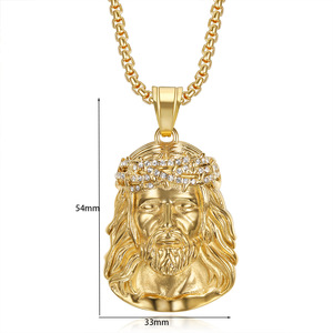 Custom unico acciaio inossidabile nuovo oro 18k cristallo <span class=keywords><strong>Gesù</strong></span> ciondolo pezzo di cristallo per collana - Product Image 1