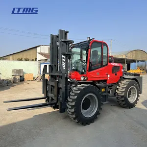 Çin arka tekerlek direksiyon 4wd Off-road EPA motor dizel Forklift 5 Ton ile tüm bozuk arazi forklifti