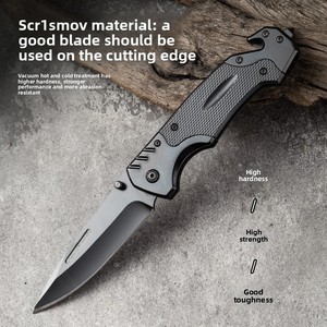 ステンレス鋼 5CR15 ブレードアウトドア折りたたみナイフ高硬度自己防衛キャンプサバイバル多機能小型ナイフ - Product Image 1