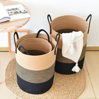 Panier de rangement pour vêtements sales en coton, panier de rangement pliable pour la maison