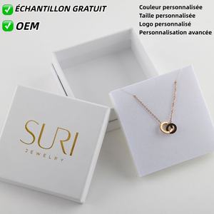 Boîte à bijoux à tiroir en papier rigide bleu recyclable - Personnalisable avec logo, pour colliers <span class=keywords><strong>et</strong></span> bagues - Product Image 2