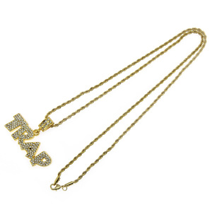 สร้อยคอจี้ตัวอักษรชุบทองคำขาวผสมโลหะผสมฮิปฮอปแบบใหม่ปี 2026 สร้อยคอผู้ชายทำมือเรียบง่าย เครื่องประดับแฟชั่นขายส่ง - Product Image 4