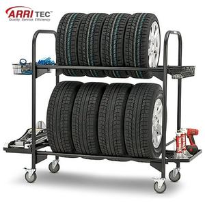 High Quality Powder Coated Tyre Stand Metal <b>Rolling</b> Tire Display Stand Tire Storage <b>Rack</b> - Product Image 4